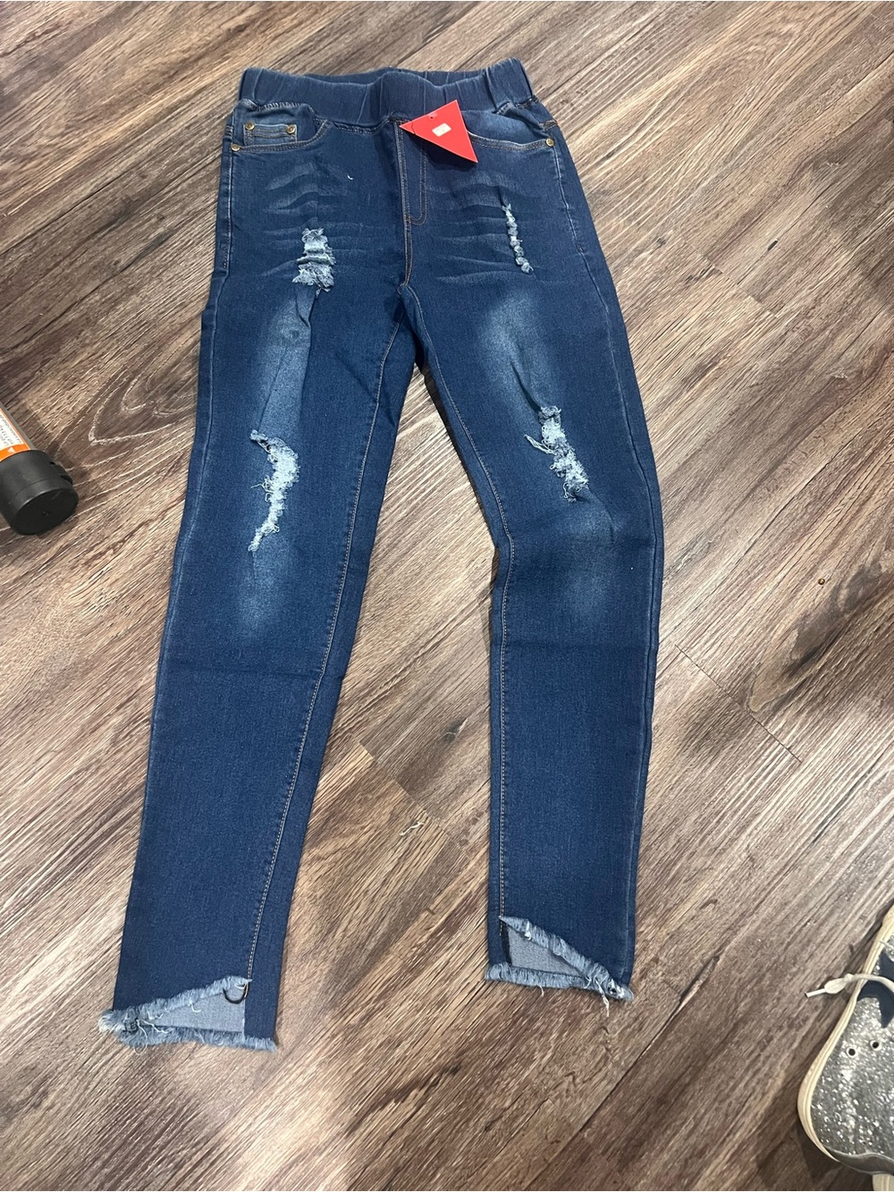 Women’s Dark Blue Distressed Slim Jeans